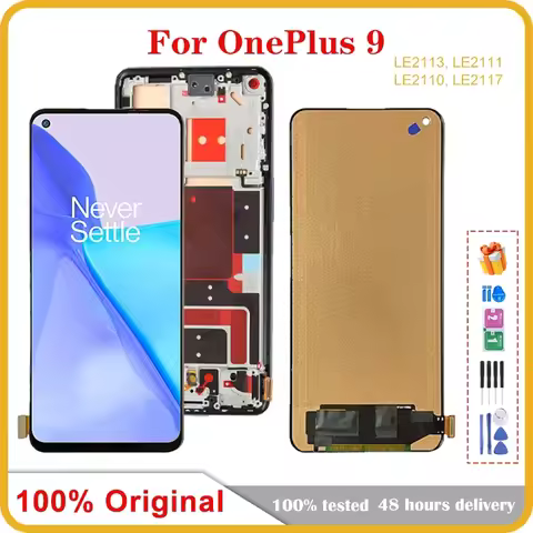 6.55'' AMOLED For OnePlus 9 Mobile Phone LCD Screen Display assembly Touch Screen LCD Panel Replacem