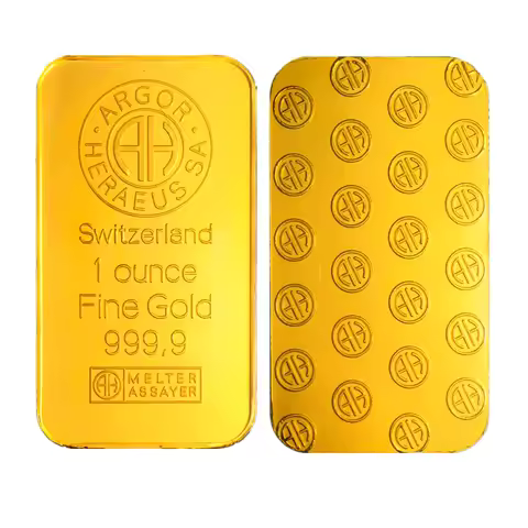 1 oz Swiss Argor Heraeus Gold Bar Gold Coin Bullion Acrylic Seal Packaging Independent Serial Number
