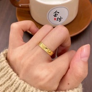 ring ring for woman 5G Gold Color Sand Gold Copper Gold-Plated 999 Strobe Shiny Dragon Scale Ring Me