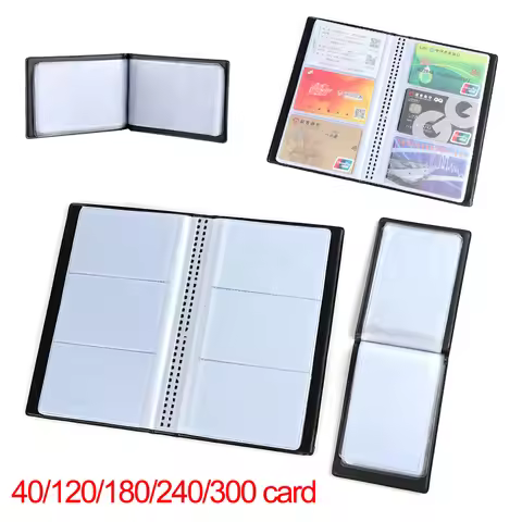 40/120/180/240/300 Cards ID Credit Card Holder Book Case Organizer Leather Business Cards ID Credit 