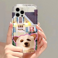 Cute Dog Pattern Soft Silicone Airbag Case For OPPO A17 A16 A15 A58 A57 A78  A5S A3S A5 A9 A53 A33 A32 A31 2020 A54 A92 A72 A52 A94 A95 Ren 8T 5F F11 A95 A93 For Realme 7i 8i 9i 6i Shockproof Camera Protect Phone Case