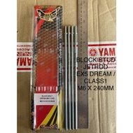 BLOCK STUD TIANG BLOK RACING JETROD M6 240MM RACING BEE FOR EX5 DREAM CLASS1 EX5 HIGH POWER