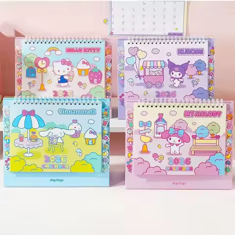 2026 New Sanrio Hello Kitty KUROMI Cinnamonroll MELODY Cute Series Small Calendar Student Memo Offic