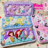 Decoden Sandrio Cinnamorrol Kuromi Lotso Pencil Box/Diy Set Deco Clay Cream Pencil Box Decorating Pe