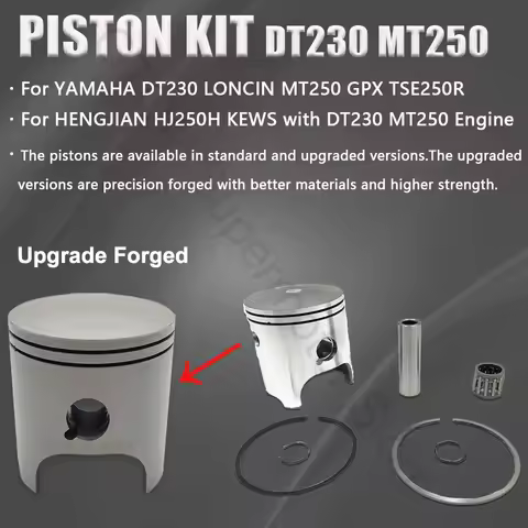 DT230 MT250 TSE250 Motorcycle Original Piston Forged Upgraded Piston Pin Ring Bearing For YAMAHA LON