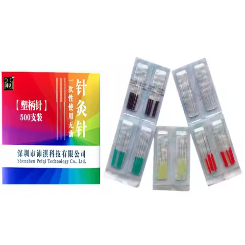 500 pcs colorful Face needle acupuncture plastic handle needle ear needle 0.12*7 0.12/0.14mm beauty 