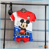 Áo Mickey Mouse - Áo Bóng Đá Trẻ Em Cute Dễ Thương Vải Thun Lạnh Thể Thao Mịn Mát