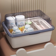 【Ship In 24h】奶瓶收納箱 大容量 奶瓶箱 防塵瀝水架 餐具收納盒 Baby Products Complementary Food Tableware Toy Storage Box wi