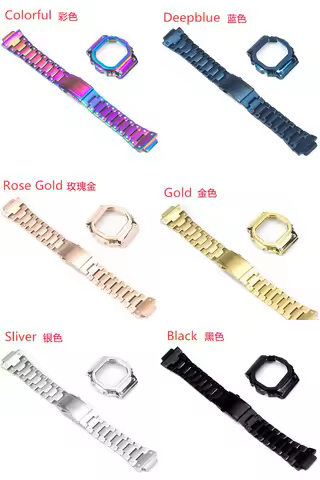 Replacement Stainless steel strap bezel Protective case for small square DW-5600E DW-5600BB DW-5600S