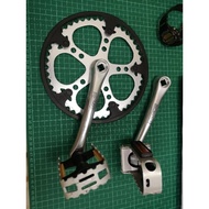 Vintage Brompton Crankset 50T with Pedals well used from 2006 Brompton
