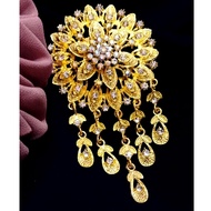 Bros Kebaya Kutubaru Gold Full Permata | Bros Pesta | Bros Besar Gold | Bros Hijab Bros Bahu | Bros 