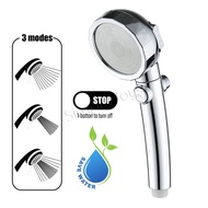 300% High Pressure with ON/Off Pause Switch Showerhead Handheld Shower Head 3-Settings Water Saving