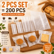 【200PCS】Snack Food Packaging Bag Heat Seal Plastic Bag for Homemade Cookies Candy Cookies Packaging