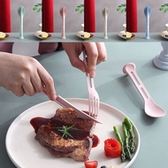 【HOT】3 pieces/set Travel portable cutlery set Japanese  straw cutlery set