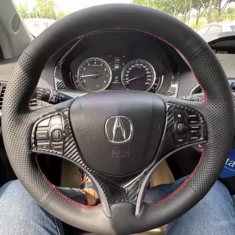 100% Fit for Acura CDX TL MDX RDX ZDX Hand-stitched non-slip Genuine Leather suede car steering whee