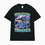 New funny shark expression short sleeved T-shirt for men, gothic retro humorous outfit