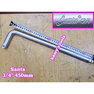 Santa 86-118 3/4 inch L curved tube rod, 18 inches long, 450mm