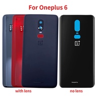 New Back Glass For OnePlus 6 A6000 A6003 Back Battery Cover Rear Door Housing Case With Camera lens+Adhesive Replace