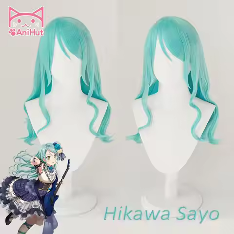 【AniHut】Hikawa Sayo Wig Game BanG Dream! Cosplay Wig Blue Synthetic Women Hair Anime Bandori Cosplay