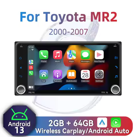 2Din Android Radio Car Multimedia for Toyota MR2 MR 2 2000-2007 7" Screen Wireless Carplay Autoradio