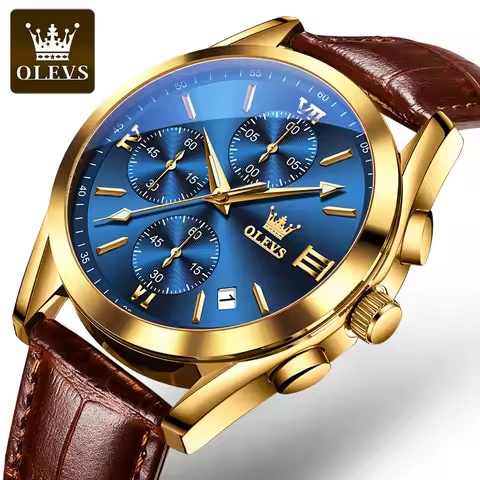 OLEVS 2872 Mens Watch Fashion Casual Original Wristwtach Waterproof Luminous Wristwatch Multifunctio