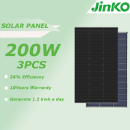 【3PCS】JINKO 200watts Solar Panel Dual Glass 10Years Guaranty Generate 1.2kwh For Your House Life