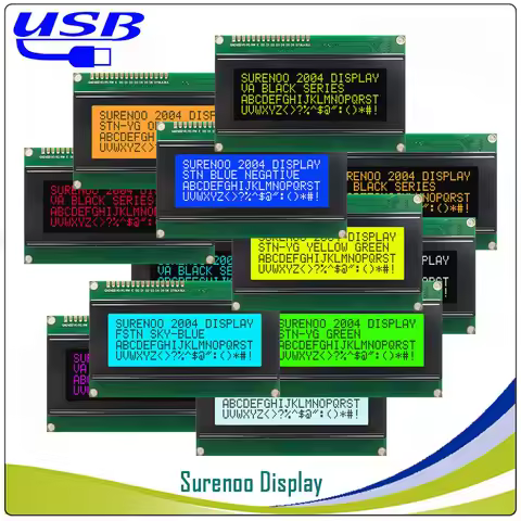 Surenoo LCD2USB USB 204 20X4 2004 Character LCD Module Display Screen Panel sutible LCD Smartie & AI
