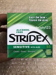 (綠色- 敏感肌) ~Stridex 水楊酸潔面片(抗痘痘+去黑頭) 55片 ~到期日: 2022年 09月