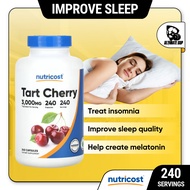 Nutricost, Tart Cherry, Better Sleep, Melatonin Creation, Immunity, 3,000 mg, 240 Capsules