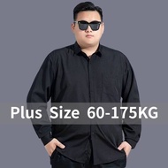 Oversize 10XL 9XL Men Formal Loose Fit Long Sleeve Breathable Solid Color Oversize Dress Shirts