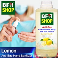 Anti Bacterial Hand Sanitizer Spray with 75% Alcohol - Lemon Anti Bacterial Hand Sanitizer Spray - 1L