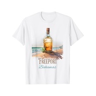 Rum Freeport Bahama Bottle Beach Art T-Shirt - Island Watercolor