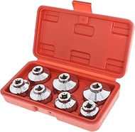 waltyotur 7-Piece Oil Filter Cap Wrench Metric Socket Set Tool Kit 24mm 27mm 29mm 30mm 32mm 36mm 38m