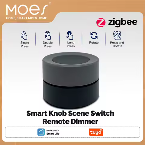 MOES Tuya ZigBee Smart Knob Switch Wireless Scene Switch Button Controller Battery Powered Automatio