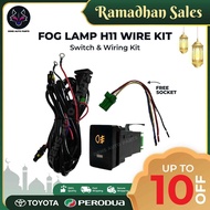 Toyota Perodua Fog Lamp Wiring Kit H11 Wayar Modify Lampu Bumper Switch Relay Suis  LED Halogen Ligh