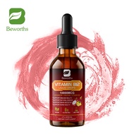 BEWORTHS Vitamin B12 Liquid Drops 10000 MCG with Calcium Vitamin B9 D3 for Energy Focus & Mood Brain