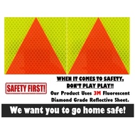 Probation plate, p plate (3M fluorescent diamond grade reflective self adhesive sheet) Motorbike Mot