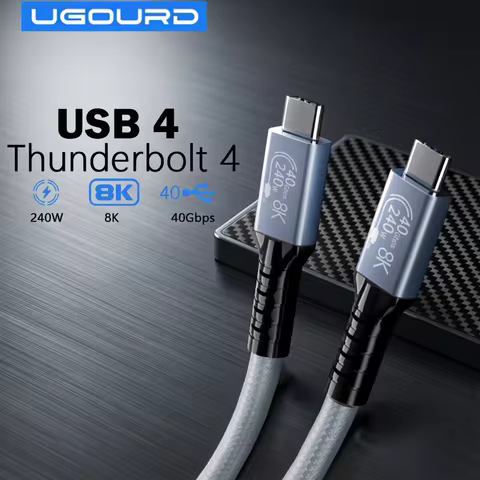UGOURD USB4 Cable 40Gbps 240W Thunderbolt 4 Type C Fast Charging Cable Thunderbolt3 USB C to C Data 