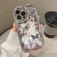 เคสโทรศัพท์ลายนกผีเสื้อชุบไฟฟ้าเนื้อครีมเข้ากันได้กับ IP17/IP17PROMAX/Iphone16//Iphone16pro/Iphone16