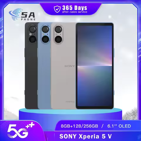 Original Sony Xperia 5 V XQ-DE72 XQ-DE54 5G Mobile Phone 128GB/256GB Dual SIM NFC 120Hz 6.1'' OLED O