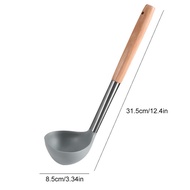 Soup Spoon Heat Resistant Non-Stick Soup Ladle Soup Scoop wi