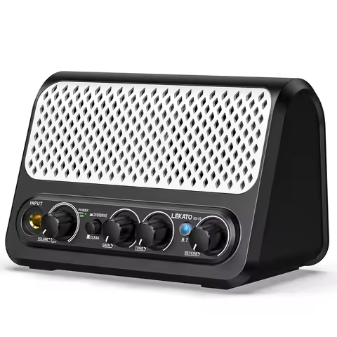 LEKATO 10W Mini Electric Guitar Amp Analog Drive Rechargeable Bluetooth Portable Amp Reverb Effect G