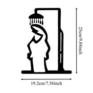 Black Shower Figure Wall Decoration Minimalist Line Metal Bathroom Sign Rustic Door Sign Funny Door 