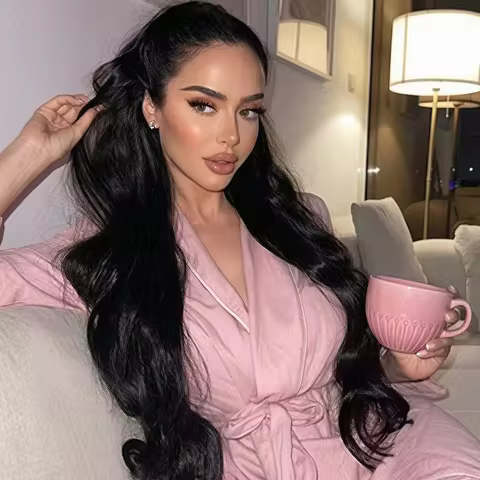 Natural Color Long Body Wave Human Hair Wig 13x6 13x4 360 7x6 HD Lace Frontal Closure 40 46 Inch Hum