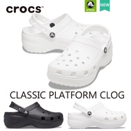 Crocs แท้ 100% Crocs classic platform clog 4.1cm รองเท้าแตะแพลตฟอร์ม เสริมส้น สไตล์คลาสสิก  และผู้หญิง สีม่วง W9=-26cm=39-40