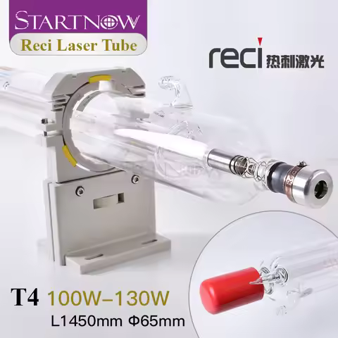 Startnow Reci CO2 Laser Tube W4 T4 100W 120W D80 D651400mm Wooden Box Packing for High Power CO2 Las