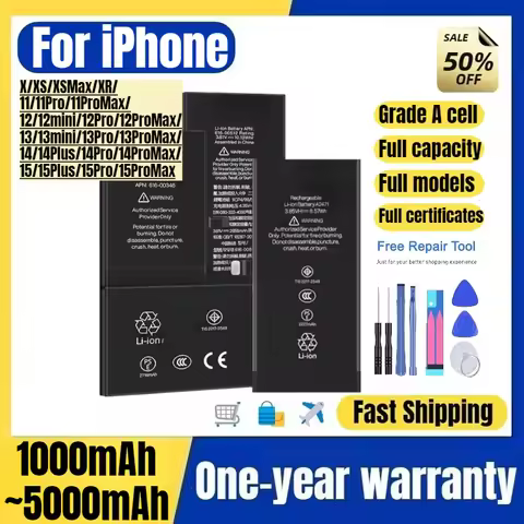 Battery for IPhone X/XS/XSMax/XR/11/11Pro/11PM/12/12mini/12Pro/13/13mini/13Pro/14/14P/14Pro/15/15P/1
