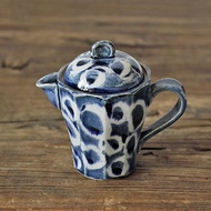 日本原裝進口 風傳手繪咖啡壺茶壺 釉下彩茶具日式茶器內置濾網