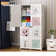Innohut Kids Cartoon Design Cube Cabinet Stackable Kids Clothes Toys Blankets Organizer Plastic Cupb