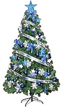 7.8Ft Blue Ribbon Filled Christmas Tree Pvc Christmas Tree With Foldable Metal Stand Easy To Assemble Festive Decoration-Green 7.8Ft (6.8Ft) (6Ft) (6.8ft) Fashionable